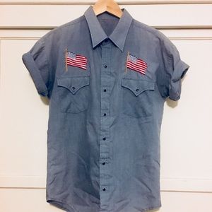 Vintage flag western style shirt